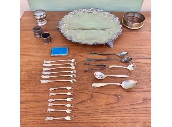 Large Lot Of Vintage Silver Plate Accessories.