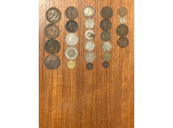 Lot Of European Coins Dating From 1870 To The 1930s.