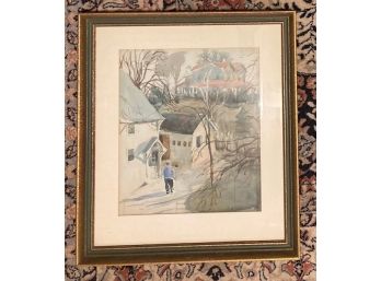 Beautiful Edith Nagler Landscape Watercolor Painting Listed Artist