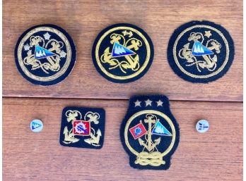 Lot Of Vintage Mount Sinai Yacht Club Commodore Patches And Pins