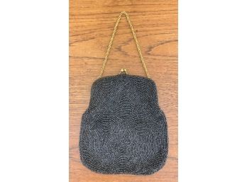 Gorgeous Vintage Black Beaded Purse Evening Bag