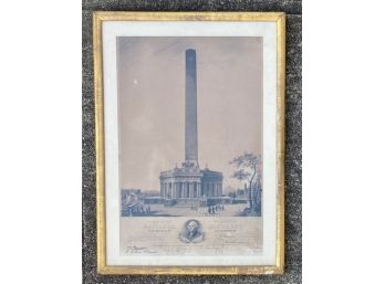 Rare 1846 George Washington Monument Design And Certificate Of Donation