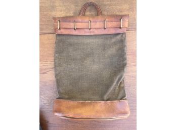 Early Dandux Leather And Canvas Money Payroll Bank Bag