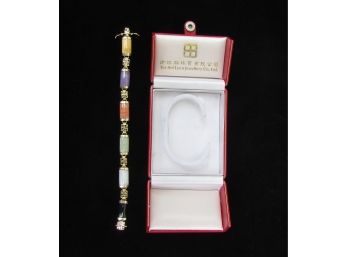 Vintage Asian 14K Gold And Jade Bracelet In Original Box