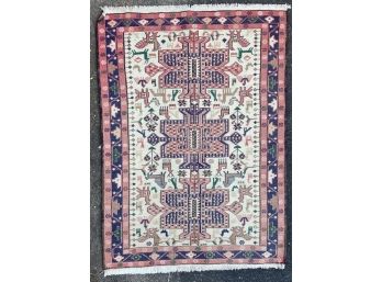 Antique Wool Rug. Measures Approximately 54 X 41