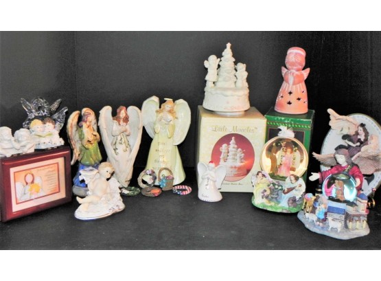 Angel Decor Lot With Crystal Lead Angel By Mikasa And More