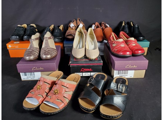 Ten Pairs Of Ladies Mostly New Footwear - Clarks White Mountain, Primma - Sizes 5.5 & 6