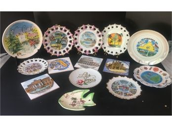 Mixed Lot Of Souvenir Travel Plates And Tiles