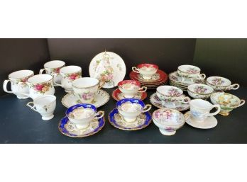 Vintage Grouping Of Assorted Porcelain Mugs, Teacups & Saucers, Royal Albert, Alca And More