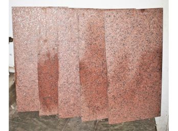 Group Of Five Red And Black Flaked Granite Slabs - Five In All