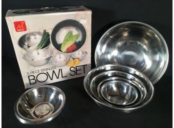 Metro Five Piece Stainless Bowl Set & Seven Additional Stainless Steel Bowls