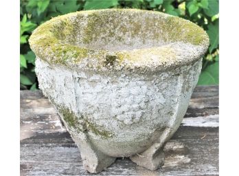 Vintage Concrete Flower Urn With Great Patina