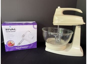 Rival Hand Mixer New In Box With Iona Mixer With Glass Bowl