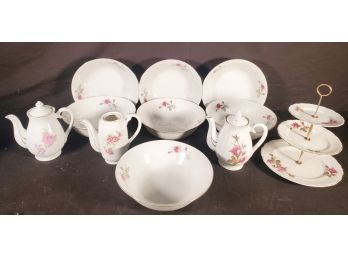 Assortment Of Vintage Tea Rose Porcelain Teapots & Serving Pieces