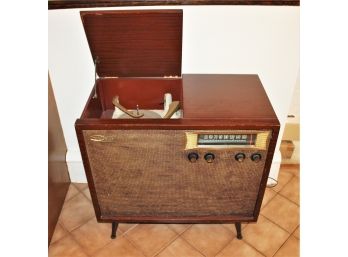 Vintage Olympic Dual Stereo Console Standard Broadcast Radio And Record Player - Model #730