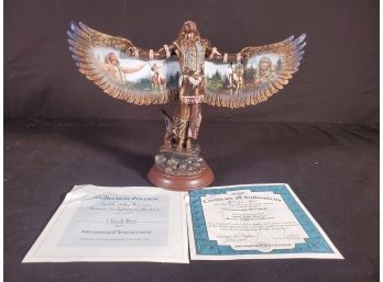 The Hamilton Collection Summoning The Chiefs Spirit Of The Warrior Bronze Sculpture Collection With COA