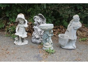 Collection Of Four Resin Garden Lawn Statuary