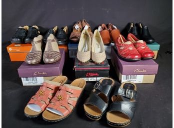 Ten Pairs Of Ladies Mostly New Footwear - Clarks White Mountain, Primma - Sizes 5.5 & 6