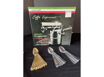 Benjamin & Medwin Caffe Espresso & Cappuccino Machine With Three Sets Of Coffee Spoons