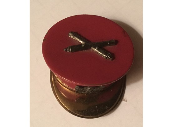 Unique Vintage Enamel Military Hat Locket Pin