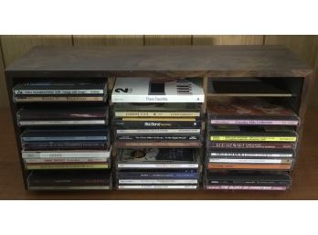 Lot Of CDs In Wooden Case