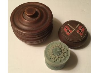 Trio Of Unique Small Wooden Boxes