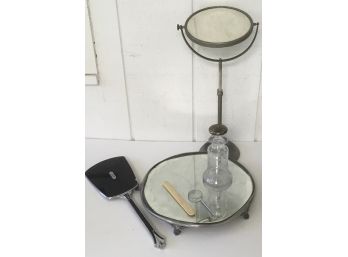 Antique Vanity Tray, Mirror & More