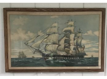 U.S. Frigate Constitution Ship Print By George C. Wales
