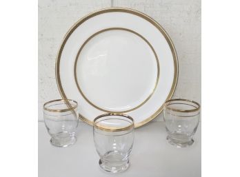 Tiffany & Co, Minton Plate & Gold Rimmed Cups