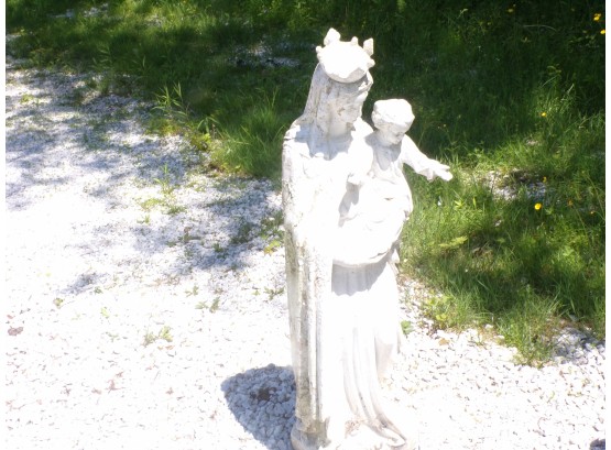 Garden Statue Concrete  Madonna And Child Large Size