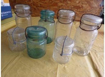 Lot Of 7 Canning Jars Antique And Vintage