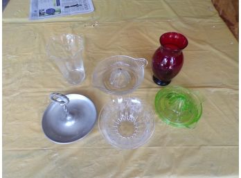 Mixed Lot Pewter And Glassware 6 Pieces