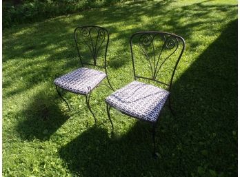 Pair Of Old Wrought Iron Chairs