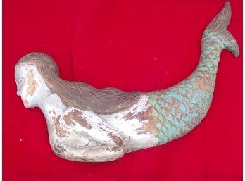 Carved Wooden Mermaid Great Paint