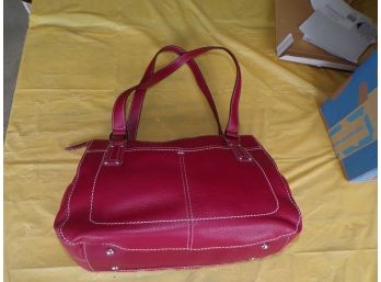 Beautiful Tignanello Leather Hand Bag With Silk Lining And Multi Compartments