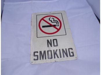 Old Heavy Metal No Smoking Sign