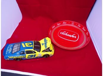 Jeep Wrangler Racing Car And Vintage Schaffer  Beer Tray