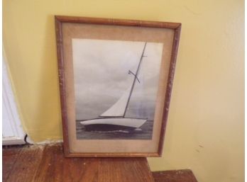 Sail Boat Photograph Old In Frame