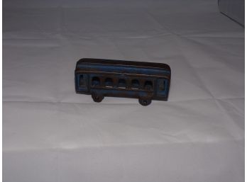 Antique Cast Iron Trolley W/ Blue Paint