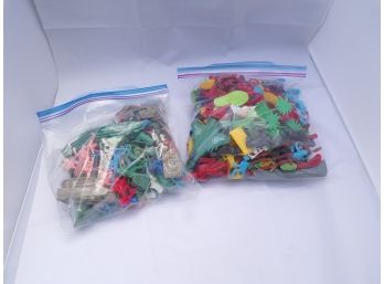 Two Large Bags Military And Cowboys Plastic Figures
