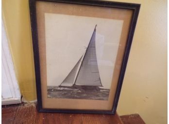 Sail Boat Photograph Old In Frame