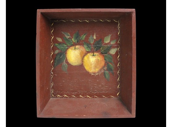Delightful Signed Hand Painted Wooden Tray
