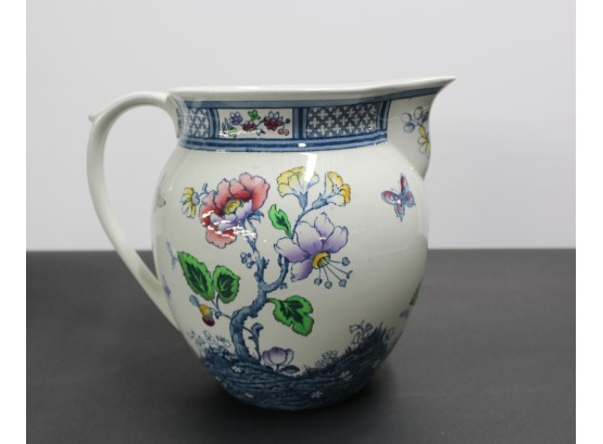 Beautiful Floral Asian Inspired Large Pitcher, 10' Tall