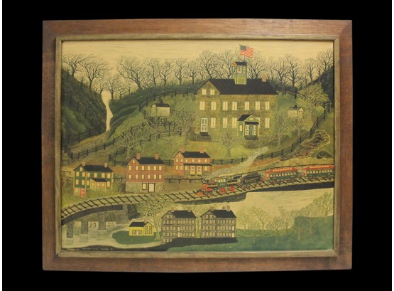 Charming Colonial Scenic Print Of Manchester Valley, New Hope PA.