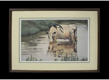 Adorable Framed Cow Print
