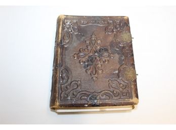 Beautiful Antique Photo Album With Two Pictures Inside