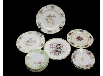 Variety Of Pretty Floral And Gold Rimmed Dishes