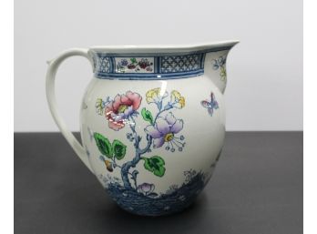 Beautiful Floral Asian Inspired Large Pitcher, 10' Tall