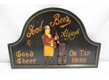 Great Wooden Beer Sign