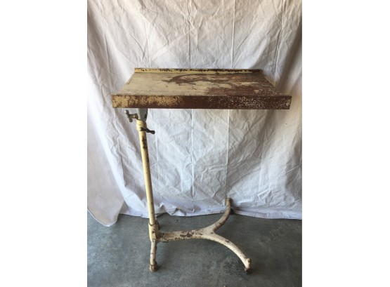 Antique Cast Iron And Metal Adjustable Service Table / Cart